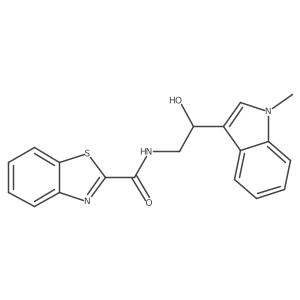 N-(2-hydroxy-2-(1-methyl-1H-indol-3-yl)ethyl)benzo[d]thiazole-2-carboxamide结构式