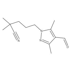 5-(4-Formyl-3,5-dimethyl-1h-pyrazol-1-yl)-2,2-dimethylpentanenitrile Structure