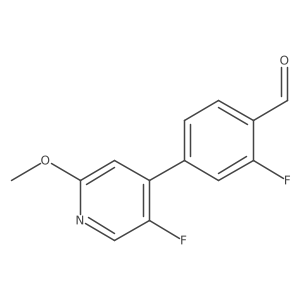 2-Fluoro-4-(5-fluoro-2-methoxypyridin-4-yl)benzaldehyde结构式