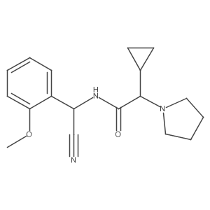 N-[Cyano-(2-methoxyphenyl)methyl]-2-cyclopropyl-2-pyrrolidin-1-ylacetamide结构式