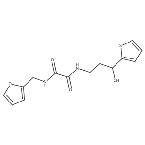 N1-(furan-2-ylmethyl)-N2-(3-hydroxy-3-(thiophen-2-yl)propyl)oxalamide结构式