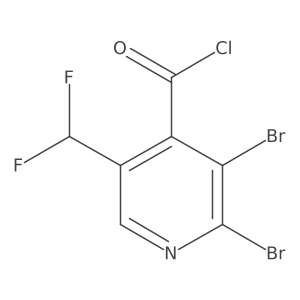 2,3-Dibromo-5-(difluoromethyl)pyridine-4-carbonyl chloride Structure