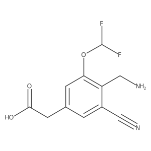 2-(4-(Aminomethyl)-3-cyano-5-(difluoromethoxy)phenyl)acetic acid Structure