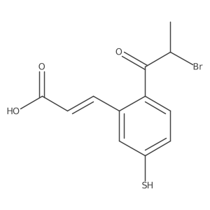 2-(2-Bromopropanoyl)-5-mercaptocinnamic acid Structure