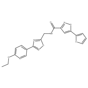 N-((3-(6-ethoxypyridin-3-yl)-1,2,4-oxadiazol-5-yl)methyl)-5-(furan-2-yl)isoxazole-3-carboxamide结构式