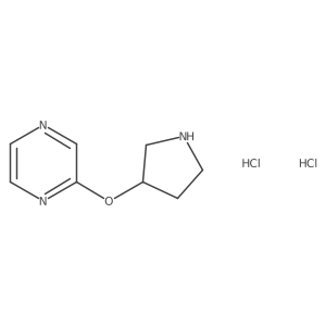 2-(Pyrrolidin-3-yloxy)pyrazine dihydrochloride结构式