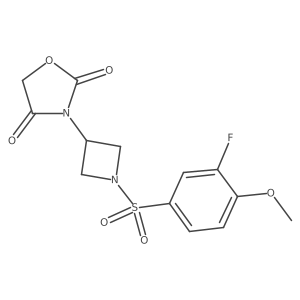 3-(1-((3-Fluoro-4-methoxyphenyl)sulfonyl)azetidin-3-yl)oxazolidine-2,4-dione结构式