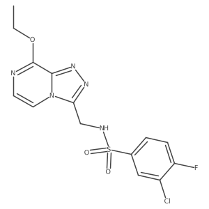 3-chloro-N-((8-ethoxy-[1,2,4]triazolo[4,3-a]pyrazin-3-yl)methyl)-4-fluorobenzenesulfonamide结构式