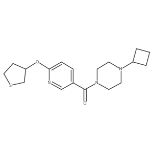 (4-Cyclobutylpiperazin-1-yl)(6-((tetrahydrothiophen-3-yl)oxy)pyridin-3-yl)methanone结构式