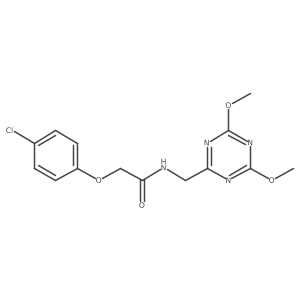2-(4-chlorophenoxy)-N-[(4,6-dimethoxy-1,3,5-triazin-2-yl)methyl]acetamide Structure
