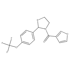 Furan-3-yl(2-(4-(trifluoromethoxy)phenyl)thiazolidin-3-yl)methanone Structure