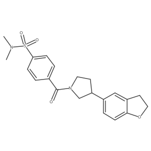 4-[3-(2,3-dihydro-1-benzofuran-5-yl)pyrrolidine-1-carbonyl]-N,N-dimethylbenzene-1-sulfonamide Structure