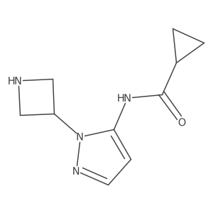 N-[1-(azetidin-3-yl)-1H-pyrazol-5-yl]cyclopropanecarboxamide结构式