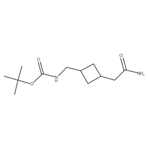 tert-butyl N-{[3-(carbamoylmethyl)cyclobutyl]methyl}carbamate结构式