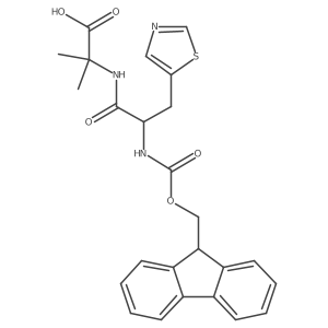 2-[2-({[(9H-fluoren-9-yl)methoxy]carbonyl}amino)-3-(1,3-thiazol-5-yl)propanamido]-2-methylpropanoic acid Structure