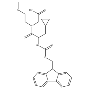 2-[3-cyclopropyl-2-({[(9H-fluoren-9-yl)methoxy]carbonyl}amino)-N-[2-(methylsulfanyl)ethyl]propanamido]acetic acid结构式