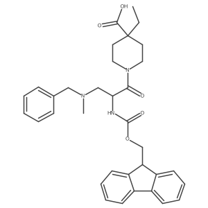 1-{3-[benzyl(methyl)amino]-2-({[(9H-fluoren-9-yl)methoxy]carbonyl}amino)propanoyl}-4-ethylpiperidine-4-carboxylic acid Structure