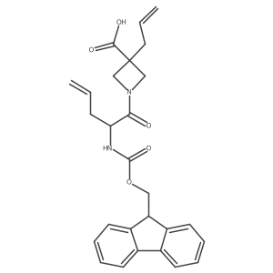 1-[2-({[(9H-fluoren-9-yl)methoxy]carbonyl}amino)pent-4-enoyl]-3-(prop-2-en-1-yl)azetidine-3-carboxylic acid结构式