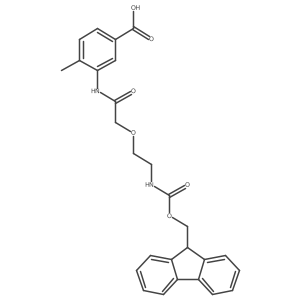 3-{2-[2-({[(9H-fluoren-9-yl)methoxy]carbonyl}amino)ethoxy]acetamido}-4-methylbenzoic acid Structure