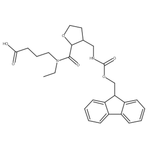 4-(N-ethyl-1-{3-[({[(9H-fluoren-9-yl)methoxy]carbonyl}amino)methyl]oxolan-2-yl}formamido)butanoic acid结构式