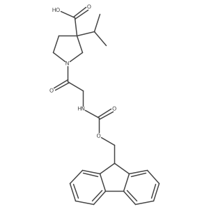 1-[2-({[(9H-fluoren-9-yl)methoxy]carbonyl}amino)acetyl]-3-(propan-2-yl)pyrrolidine-3-carboxylic acid Structure