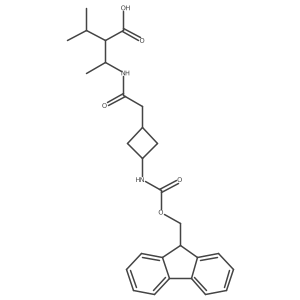 3-{2-[3-({[(9H-fluoren-9-yl)methoxy]carbonyl}amino)cyclobutyl]acetamido}-2-(propan-2-yl)butanoic acid Structure
