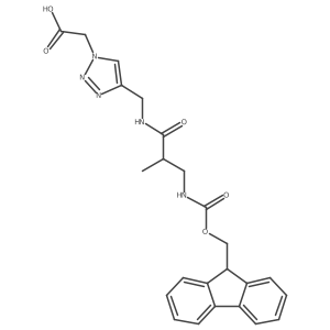 2-(4-{[3-({[(9H-fluoren-9-yl)methoxy]carbonyl}amino)-2-methylpropanamido]methyl}-1H-1,2,3-triazol-1-yl)acetic acid结构式
