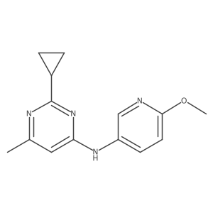 2-cyclopropyl-N-(6-methoxypyridin-3-yl)-6-methylpyrimidin-4-amine结构式