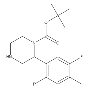 Tert-butyl 2-(2,5-difluoro-4-methylphenyl)piperazine-1-carboxylate结构式