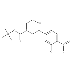 Tert-butyl 3-(3-chloro-4-nitrophenyl)piperazine-1-carboxylate结构式