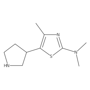 N,N,4-trimethyl-5-(pyrrolidin-3-yl)-1,3-thiazol-2-amine结构式