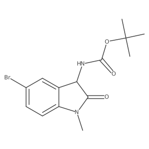 tert-butyl N-(5-bromo-1-methyl-2-oxo-2,3-dihydro-1H-indol-3-yl)carbamate Structure