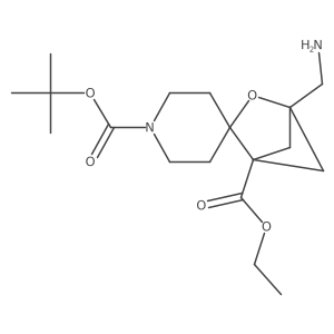 1-O'-Tert-butyl 4-O-ethyl 1-(aminomethyl)spiro[2-oxabicyclo[2.1.1]hexane-3,4'-piperidine]-1',4-dicarboxylate结构式
