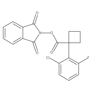 1,3-dioxo-2,3-dihydro-1H-isoindol-2-yl 1-(2-chloro-6-fluorophenyl)cyclobutane-1-carboxylate结构式
