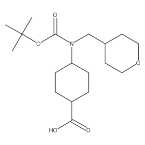 trans 4-[tert-Butoxycarbonyl-(tetrahydro-pyran-4-ylmethyl)-amino]-cyclohexanecarboxylic acid Structure