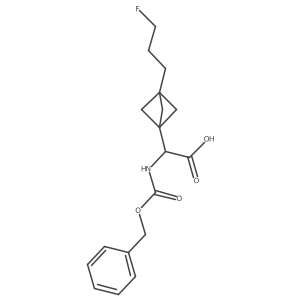 2-[3-(3-Fluoropropyl)-1-bicyclo[1.1.1]pentanyl]-2-(phenylmethoxycarbonylamino)acetic acid结构式