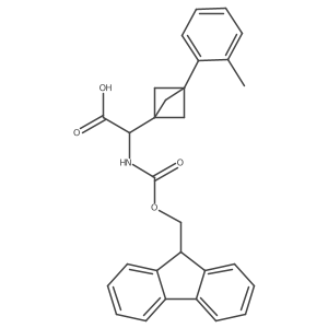 2-(9H-Fluoren-9-ylmethoxycarbonylamino)-2-[3-(2-methylphenyl)-1-bicyclo[1.1.1]pentanyl]acetic acid结构式