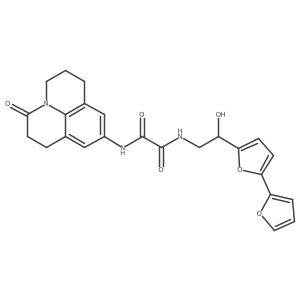 N-(2-{[2,2'-bifuran]-5-yl}-2-hydroxyethyl)-N'-{2-oxo-1-azatricyclo[7.3.1.0^{5,13}]trideca-5,7,9(13)-trien-7-yl}ethanediamide结构式