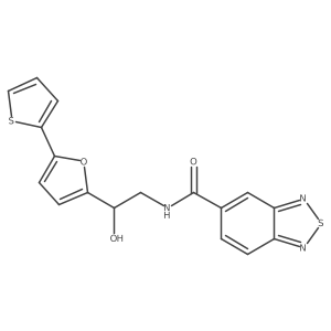 N-[2-Hydroxy-2-(5-thiophen-2-ylfuran-2-yl)ethyl]-2,1,3-benzothiadiazole-5-carboxamide结构式