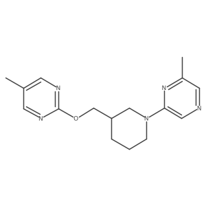 2-Methyl-6-(3-{[(5-methylpyrimidin-2-yl)oxy]methyl}piperidin-1-yl)pyrazine结构式