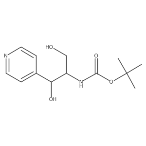 tert-butyl N-[1,3-dihydroxy-1-(pyridin-4-yl)propan-2-yl]carbamate Structure