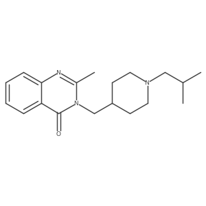 2-Methyl-3-{[1-(2-methylpropyl)piperidin-4-yl]methyl}-3,4-dihydroquinazolin-4-one结构式