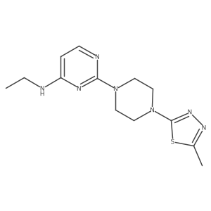 N-Ethyl-2-[4-(5-methyl-1,3,4-thiadiazol-2-yl)piperazin-1-yl]pyrimidin-4-amine结构式