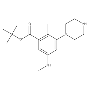 Tert-butyl 2-methyl-5-(methylamino)-3-(piperazin-1-yl)benzoate结构式