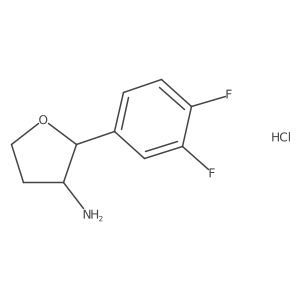 (2S,3R)-2-(3,4-Difluorophenyl)oxolan-3-amine;hydrochloride结构式