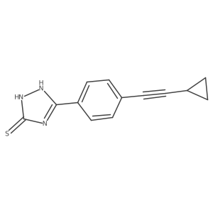 5-[4-(2-cyclopropylethynyl)phenyl]-4H-1,2,4-triazole-3-thiol结构式
