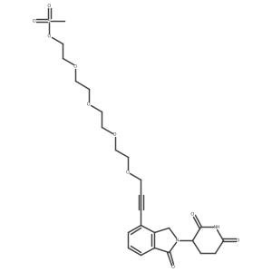 2-[2-[2-[2-[3-[2-(2,6-Dioxo-3-piperidyl)-1-oxo-isoindolin-4-yl]prop-2-ynoxy]ethoxy]ethoxy]ethoxy]ethyl methanesulfonate结构式