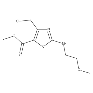 Methyl 4-(chloromethyl)-2-[(2-methoxyethyl)amino]-1,3-thiazole-5-carboxylate结构式