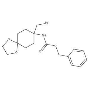 benzyl N-[8-(hydroxymethyl)-1,4-dioxaspiro[4.5]decan-8-yl]carbamate结构式