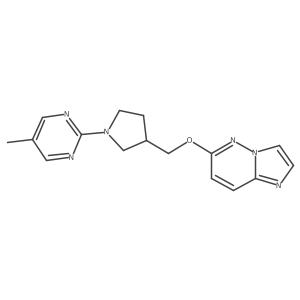 2-[3-({Imidazo[1,2-b]pyridazin-6-yloxy}methyl)pyrrolidin-1-yl]-5-methylpyrimidine Structure